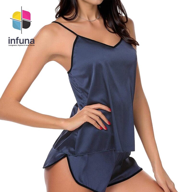 Satin Pajamas Set Manufacturer - White Two-Piece Comfortable