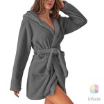 Women's Bathrobe Factory - Pink 100% Polyester Shaggy