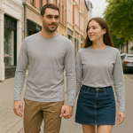 Men's T-Shirt Manufacturer - Gray Polyester Basic Wholesale
