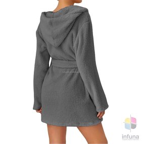 Women's Bathrobe Factory - Pink 100% Polyester Shaggy