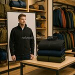 Fleece Jacket Manufacturer - Custom Logo Navy Blue Polyester