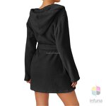 Women's Bathrobe Supplier - Grey 100% Polyester Warm