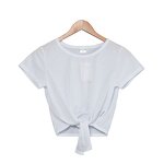 Crop Top T-Shirt Manufacturer - Sublimation Knot Front Cuffed