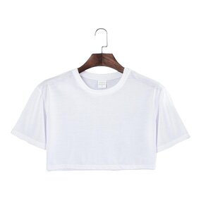 Cropped Tops Supplier - Blank Short Sleeves Soft Polyester