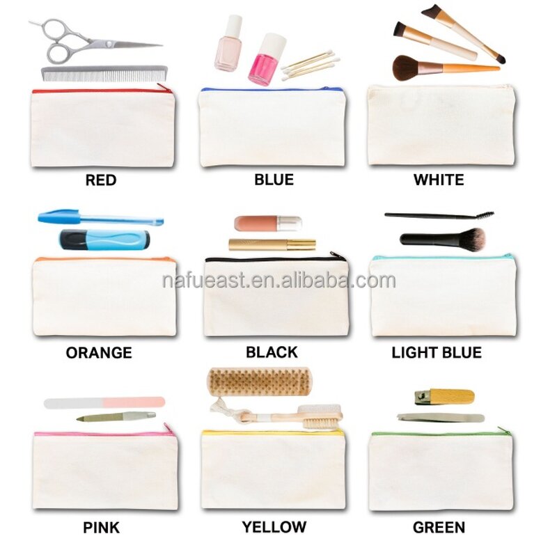 Canvas Zipper Bag Supplier - 21x12cm Blank Sublimation Dustproof