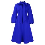 Pleated Dress Factory - Women's Solid Color Light Mature