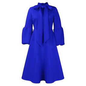Pleated Dress Factory - Women's Solid Color Light Mature
