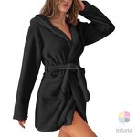 Women's Bathrobe Supplier - Grey 100% Polyester Warm