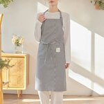 Antifouling Gingham Apron Factory - Coffee Korean Retro French Baking Art Nail
