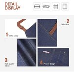 Denim Apron Factory - Blue Long Family Couple Cleaning Cooking Custom Logo