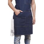 Unisex Denim Apron Supplier - Blue for Chef Cooking Baking Cafe Uniform
