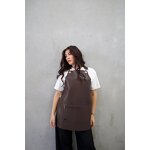 PU Leather Bib Apron Manufacturer - Custom Logo Lovely Brown Waterproof Design