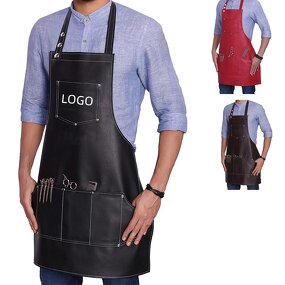 PU Leather Apron Supplier - Back Strap Barista Bartender Pastry Chef Cafe