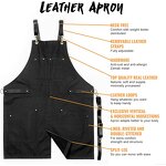 Waterproof Stain Resistant Apron Manufacturer - Black Adjustable Ribbon Catering
