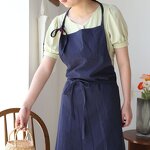 Japanese Style Apron Factory - Cotton Linen Neck Hanging Sleeveless Solid Color