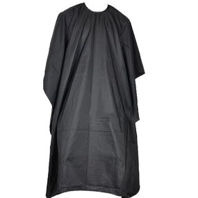 Salon Barber Cape Supplier - Factory Price OEM Custom Logo Black Polyester