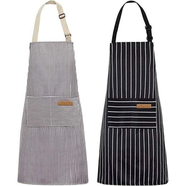 Cotton Linen Striped Apron Supplier - Home Cooking Restaurant Kitchen Baked Nail