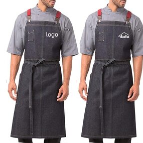 Chef Apron Supplier - OEM Professional Grade Denim With Pocket Cooking Kitchen
