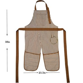 Kitchen Apron Supplier - High Quality Striped with Hanging Towel Sleeveless