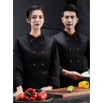 Chef's Clothing Supplier - High-End Cotton Restaurant Waiter Long Sleeve Uniform