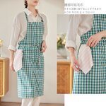 Antifouling Gingham Apron Factory - Coffee Korean Retro French Baking Art Nail