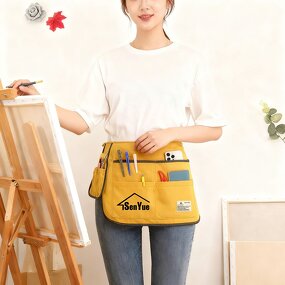 Cotton Waist Apron Factory - Short with Multiple Pockets Beauty Garden Hairdressers