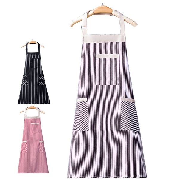Polyester Cotton Apron Manufacturer - New Striped Adjustable Halter Home Kitchen