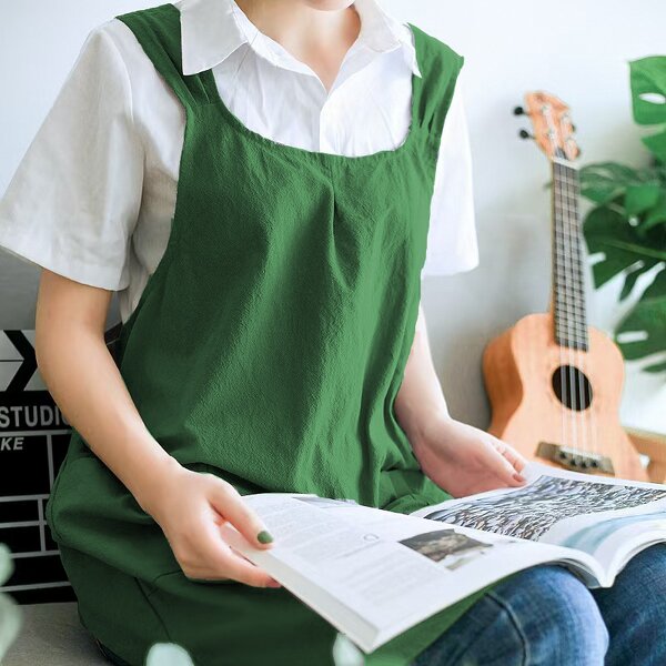 Cross Back Apron Factory - Women Cotton Linen Japanese Housework Baking Wrap