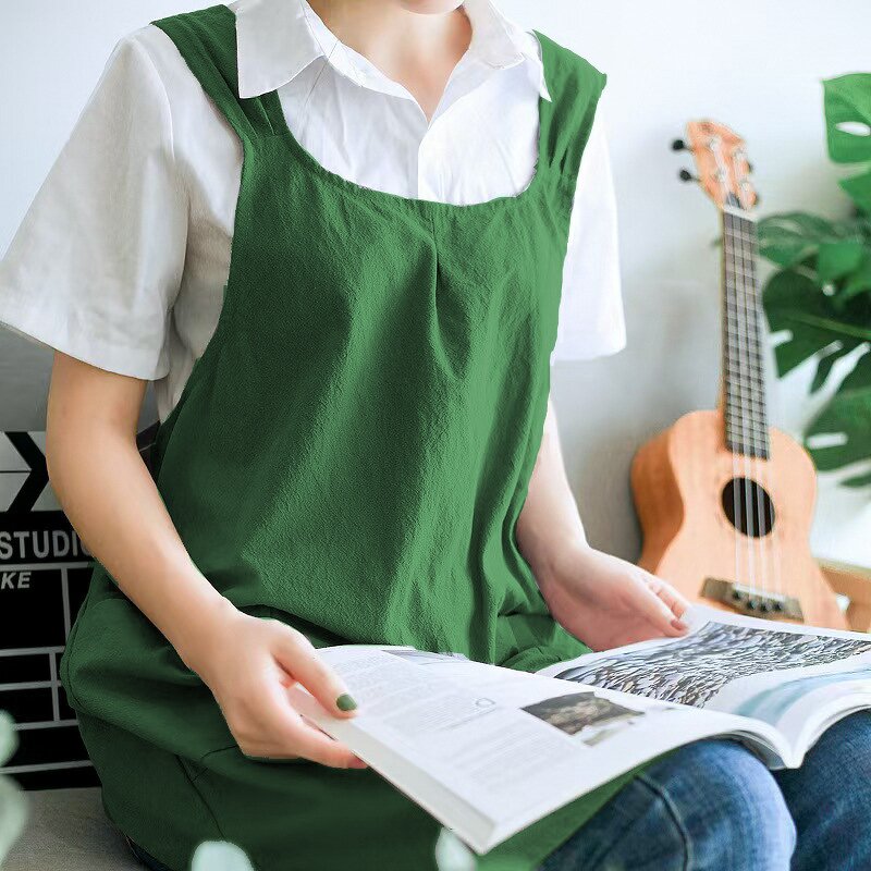 Cross Back Apron Factory - Women Cotton Linen Japanese Housework Baking Wrap