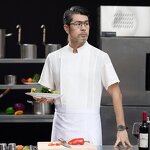 Chef Shirt Factory - White Cotton Men's Solid Color Short Sleeve Collar