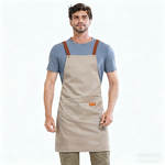 Khaki Kitchen Apron Supplier - Waterproof Cross Adjustable Webbing Custom Logo
