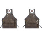 Work Apron Supplier - Durable Heavy Duty Canvas Adjustable Cross-Back Straps