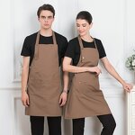Adjustable Neck Apron Factory - Polyester 2 Pocket Home Cooking Coffee Shop