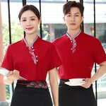 Waiter Shirt Manufacturer - Black Embroidery Custom Design Coat Quality bar