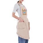 Cute Canvas Apron Supplier - Two Pockets Ruffled Trim Adjust Waistline Coffee