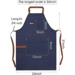 Denim Apron Factory - Blue Long Family Couple Cleaning Cooking Custom Logo