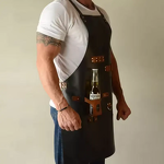 Barbecue Apron Factory - Brown Wholesale Waterproof PU Leather Picnic Multi