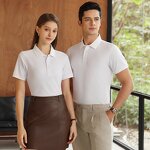 Men Polo Shirts Supplier - Custom Logo Lapel Collar Short Sleeve Cotton Blend Business