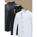 Chef Uniform Factory - New Elastic Fabric Long Sleeve Catering Baking Men Women