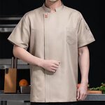 Hotel Chef's Uniform Supplier - Short Sleeved Men's Breathable Catering Kitchen