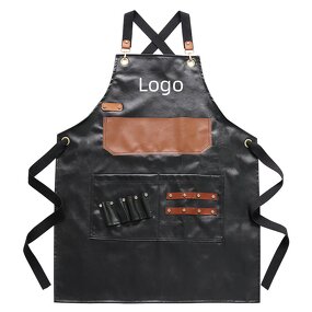 Black PU Apron Supplier - Heavy Duty Waterproof Chefs Butchers Hairdressers