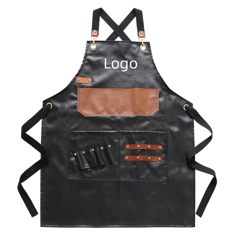 Black PU Apron Supplier - Heavy Duty Waterproof Chefs Butchers Hairdressers