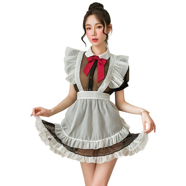 Sexy Mesh Apron Supplier - Transparent Adults Home Kitchen Dress Lady Cosplay