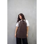 PU Leather Bib Apron Manufacturer - Custom Logo Lovely Brown Waterproof Design