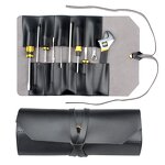 Tool Roll up Bags Manufacturer - Wholesale Brown PU Leather Strap Portable Carry