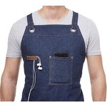 Unisex Denim Apron Supplier - Blue for Chef Cooking Baking Cafe Uniform