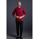 Waiter Chef Jacket Factory - Cotton Custom logo Long Solid Color Unisex Classic