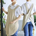 Cotton Linen Aprons Supplier - Solid Cross Bandage X Shape Back Kitchen Restaurant