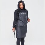 Waterproof Apron Supplier - European American Zippered Pocket Black Hairdressers