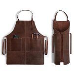 PU Leather Apron Manufacturer - Professional BBQ Woodworking Two Spacious Pockets